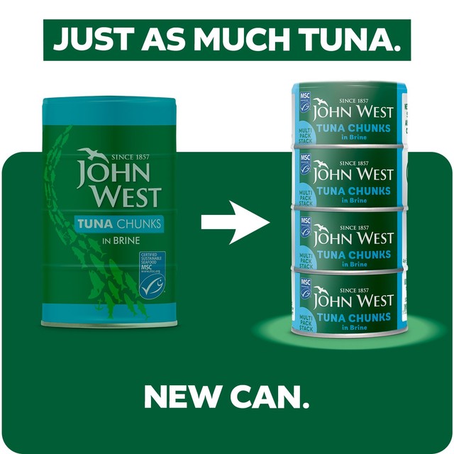 John West tuna chunks in brine 4 x 125g cans, UK version