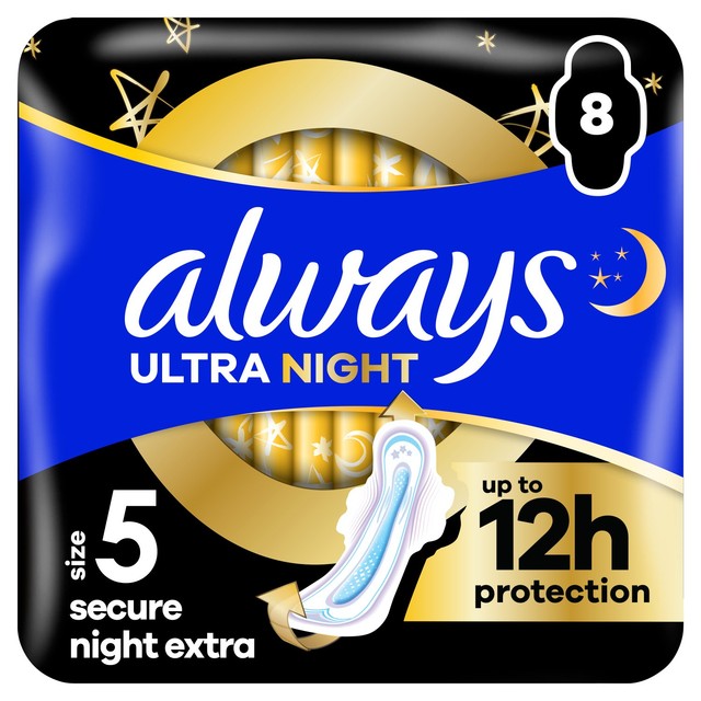 Always Ultra Secure Night Extra sanitary towels Size 5 - British product