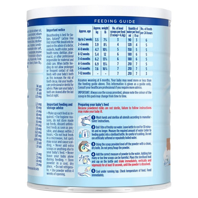 Aptamil lactose free infant milk formula powder 400g - British product