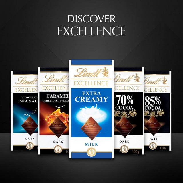 Lindt extra creamy milk chocolate bar 100g, UK version