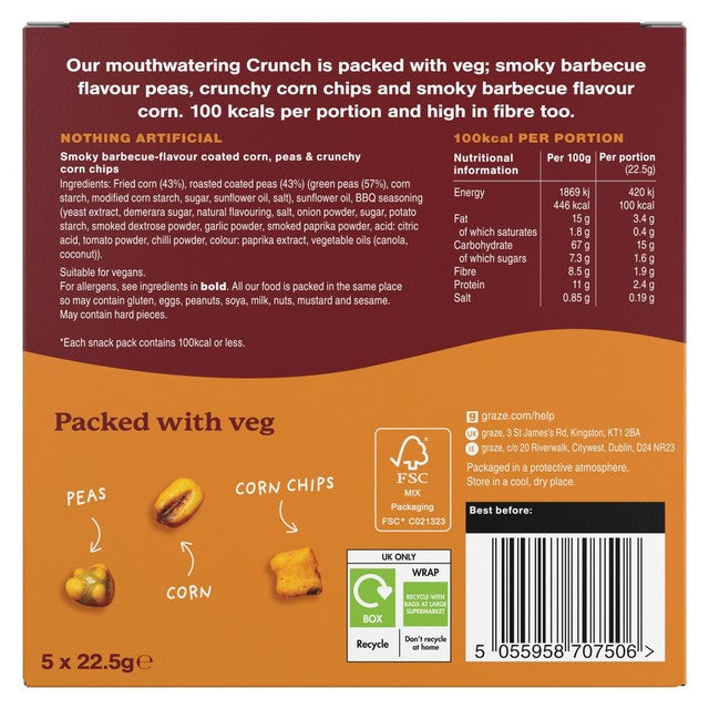 Graze Smoky BBQ Crunch Corn Snack Multipack 5 Packs, UK version