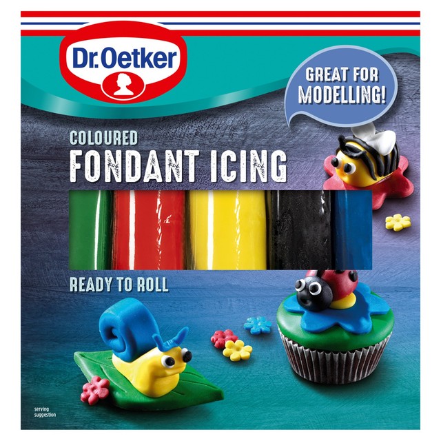 Dr. Oetker coloured fondant icing 5 x 100g - British product