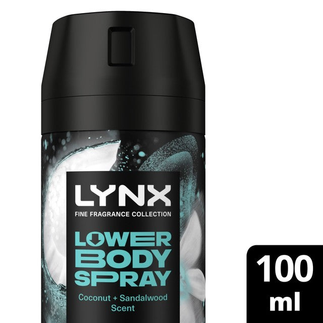 Lynx coconut sandalwood lower body deodorant spray 100ml, UK version
