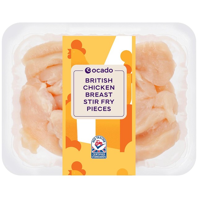 Ocado chicken stir fry pieces 250g, imported from the UK
