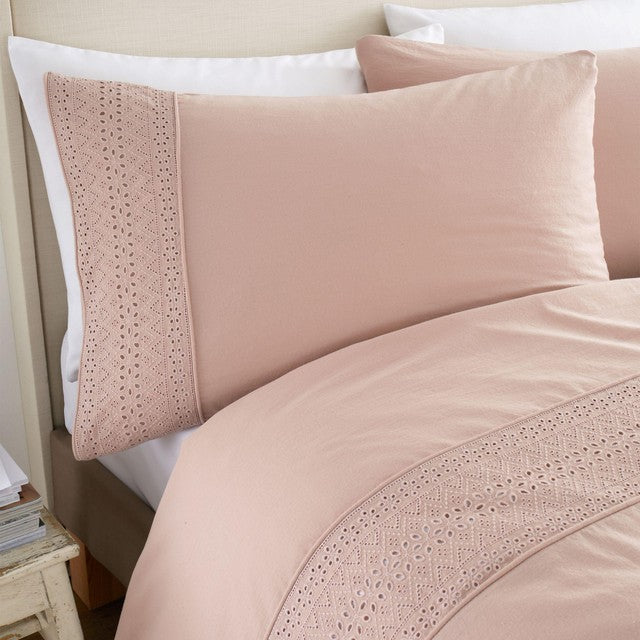 Catherine Lansfield Broderie Anglaise King Duvet Set - British product