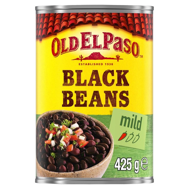 Old El Paso canned black beans 425g, imported from the UK