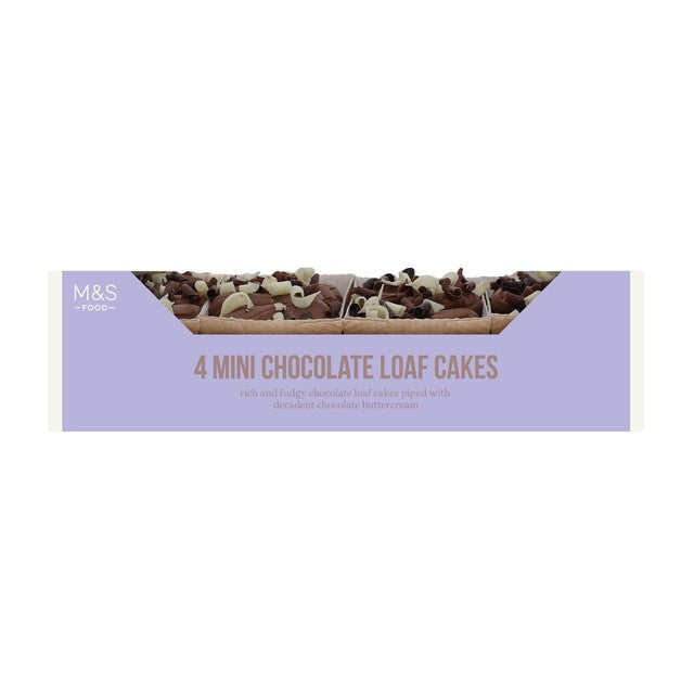 M&S chocolate mini loaf cakes 4 x 74g, imported from the UK