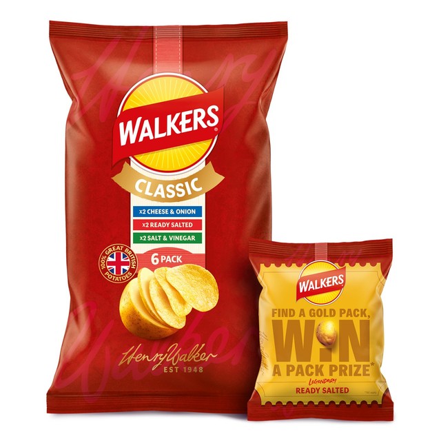 Walkers Classic Variety crisps 6 pack multipack (British brand)