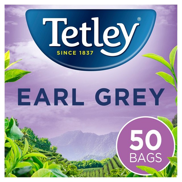 Tetley Earl Grey black tea 50 tea bags (British brand)