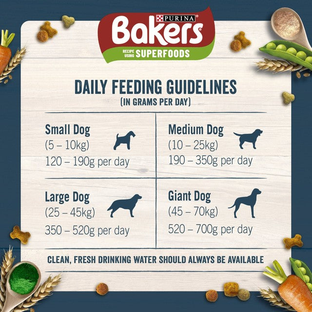 Bakers beef with vegetables dry dog food 3kg - British product