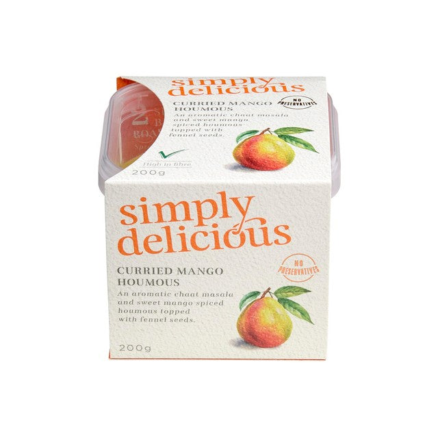 Simply Delicious Curried Mango Hummus 200g (British brand)