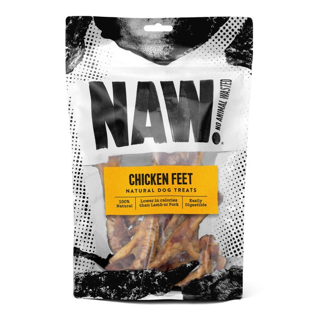 NAW Chicken Feet dog treat 250g, imported from the UK