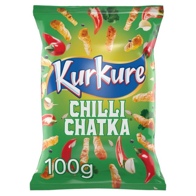 Kurkure Chilli Chatka crisps 100g, UK version