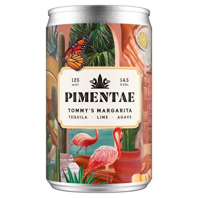 Pimentae Tommy's Tequila Margarita canned cocktail 125ml, imported from the UK