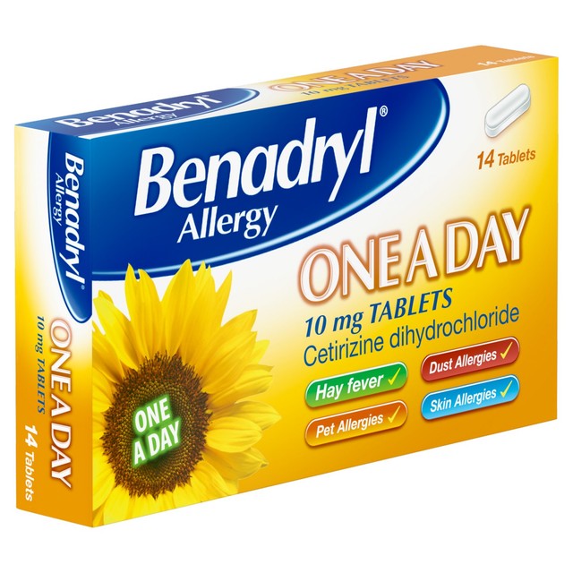 Benadryl One A Day Allergy Tablets 14 Tablets - British product