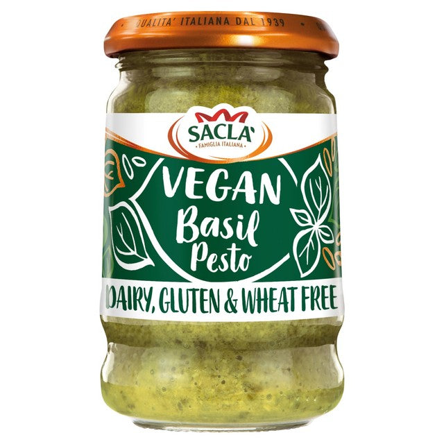 Sacla Gluten & Dairy Free Basil Pesto 190g (British brand)