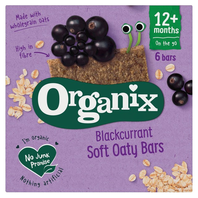 Organix Blackcurrant Oaty Bars multipack 6x23g, imported from the UK