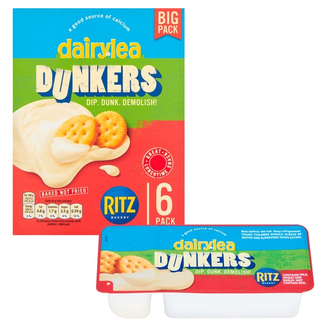 Dairylea Dunkers cheese dip with crackers snack 6x43g - British product