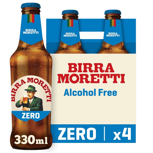 Birra Moretti Zero Alcohol Free Beer 4 x 330ml - British product