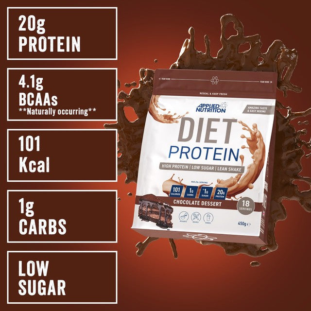 Applied Nutrition diet whey protein powder chocolate dessert 450g - British product