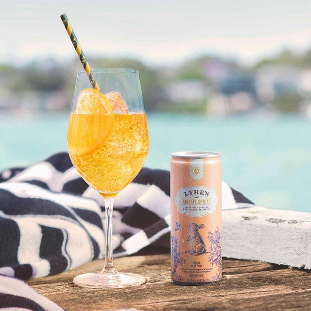 Lyre's Alcohol Free Amalfi Spritz non-alcoholic sparkling drink 4 x 250ml, UK version