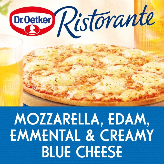 Dr Oetker Quattro Formaggi frozen pizza 340g - British product