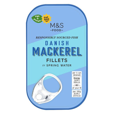 M&S Dänische Makrelenfilets in Quellwasser Konserven Makrele 125g