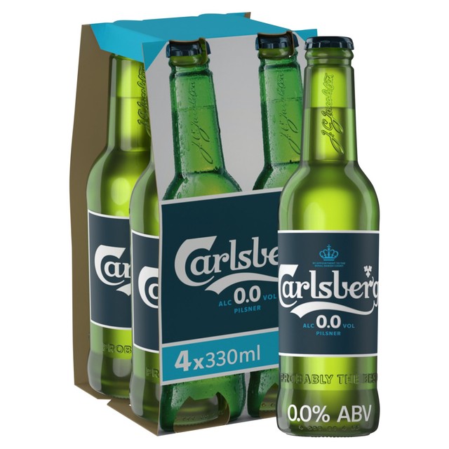 Carlsberg Alcohol Free Lager Beer 4 x 330ml bottles - British product