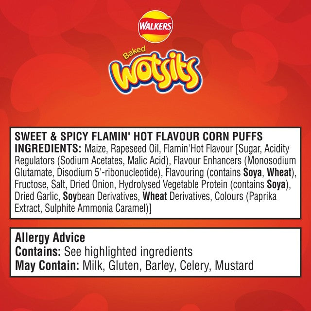 Wotsits Sweet & Spicy corn puffs multipack 6x16g (British brand)