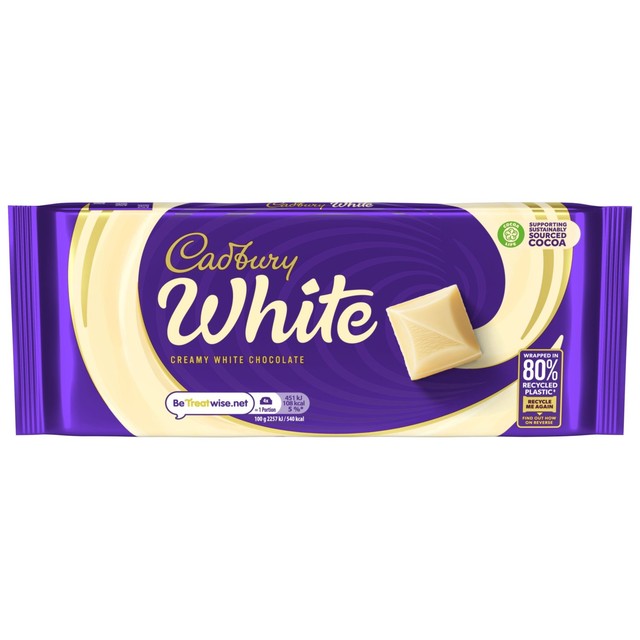 Cadbury white chocolate bar 180g - British product