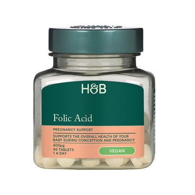 Holland & Barrett Folic Acid 400ug Supplement Tablets 90 per Pack