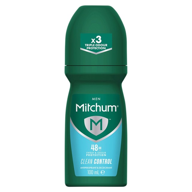 Mitchum Men Clean Control Roll-On Deodorant 100ml, imported from the UK