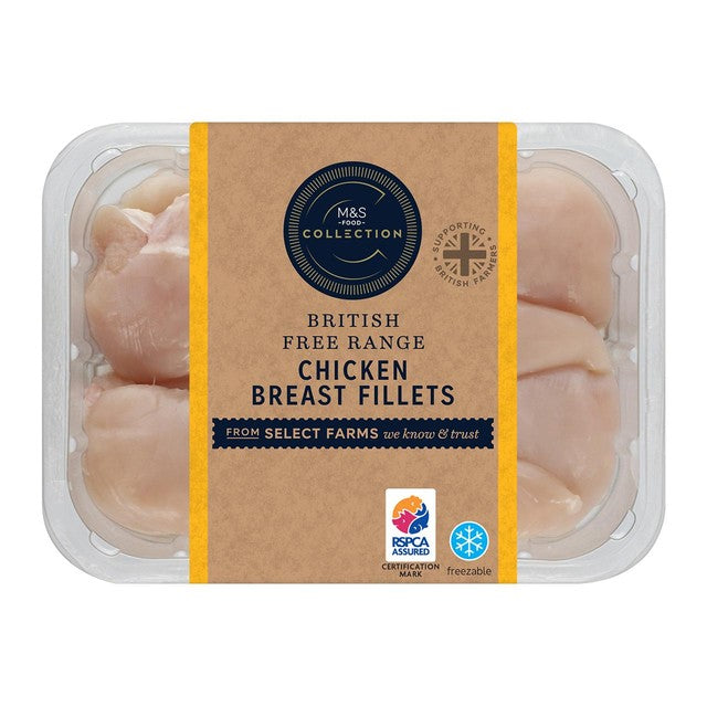 M&S free range chicken breast fillets 500g, imported from the UK