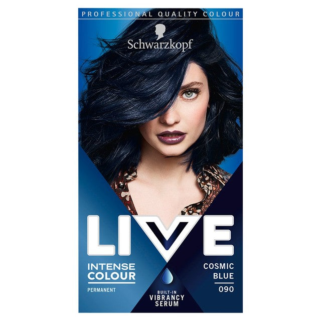 Schwarzkopf Live Cosmic Blue 090 permanent hair dye 142ml (British brand)
