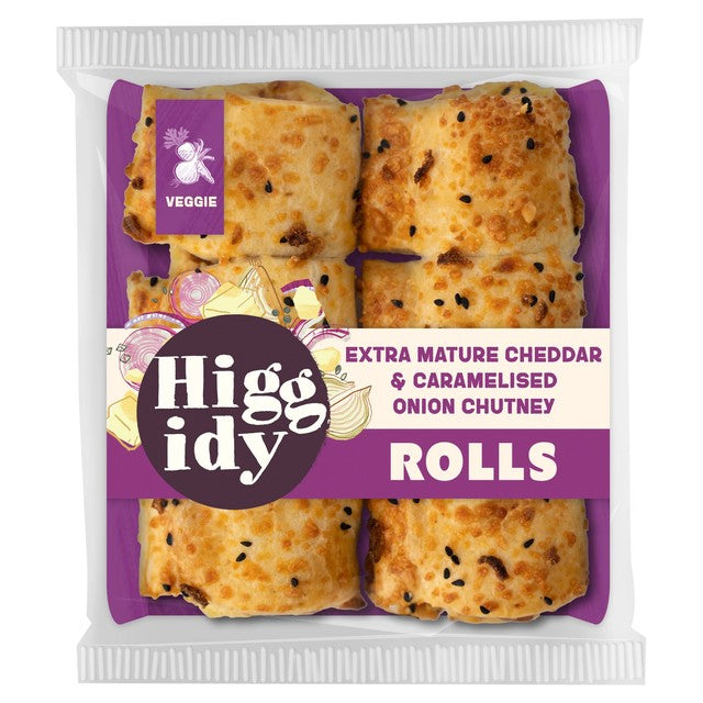 Higgidy cheddar and caramelised onion chutney rolls 160g, UK version