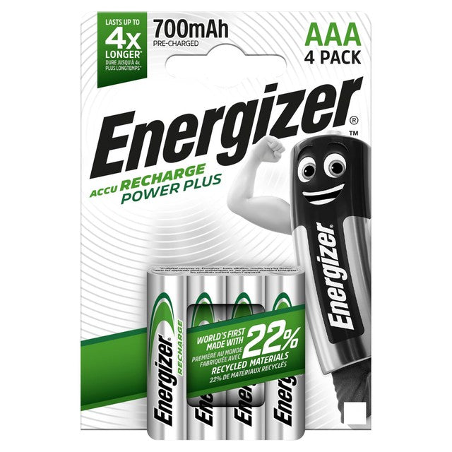 Energizer Power Plus AAA rechargeable batteries 4-pack - British product