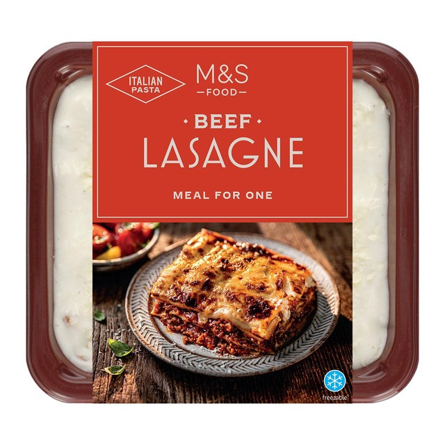 M&S beef lasagne 400g, imported from the UK