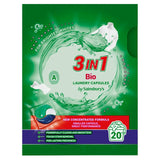 Sainsburys 3 in 1 Bio Laundry Capsules 20 Washes