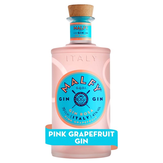 Malfy Rosa pink grapefruit flavoured gin 70cl, imported from the UK