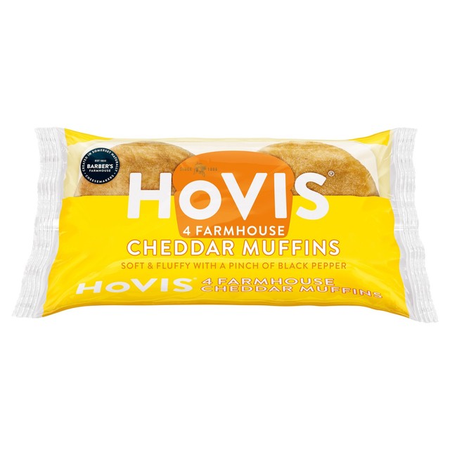 Hovis West Country Farmhouse Cheddar & Black Pepper Muffins 4-pack, UK version