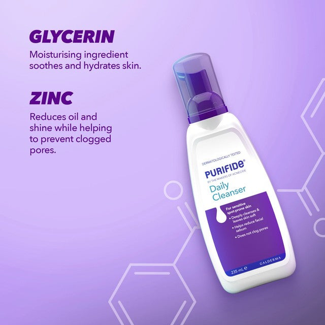 Acnecide Purifide Daily Cleanser face wash 235ml, imported from the UK