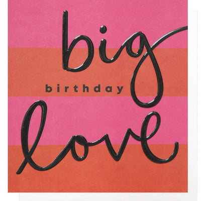 Caroline Gardner Red & Pink Stripe Birthday Card 146x140mm