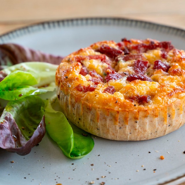 Higgidy smoked bacon and mature cheddar quiche 155g, UK version