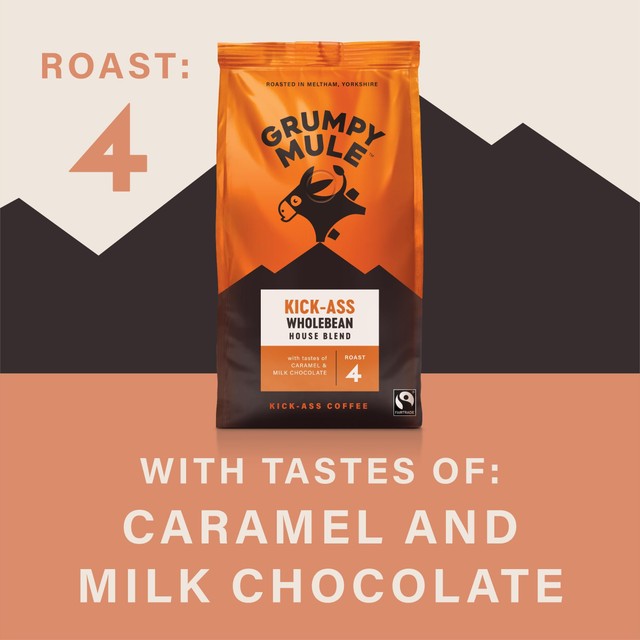 Grumpy Mule Kick-Ass House Blend coffee beans 500g, UK version