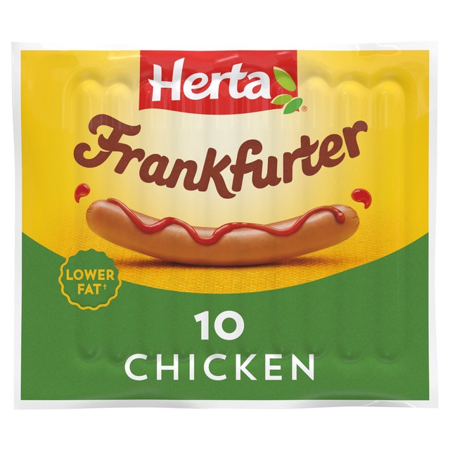 Herta Chicken Frankfurters Hot Dogs 350g, UK version