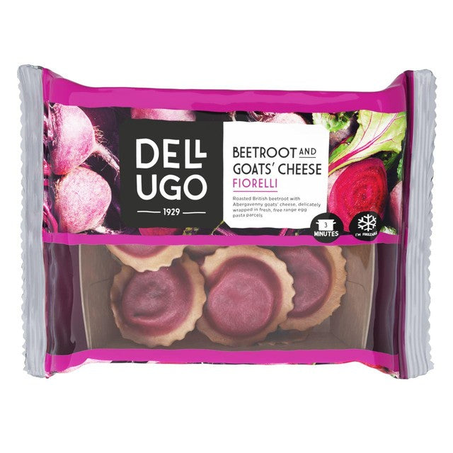 Dell' Ugo beetroot and goats' cheese fiorelli filled pasta 250g - British product