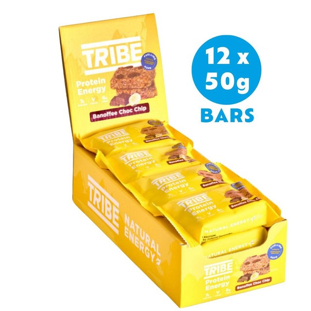 TRIBE Banoffee Choc Chip Protein Flapjack (British brand)