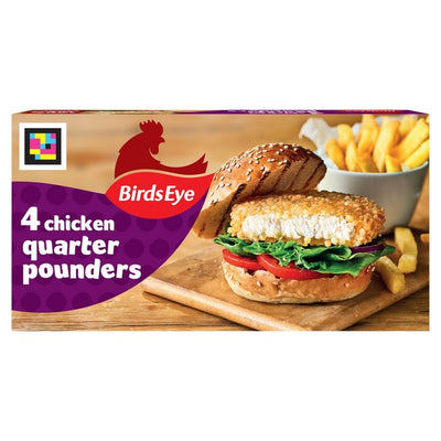 Birds Eye 4 Chicken Quarter Pounders Frozen Chicken Burgers 454g
