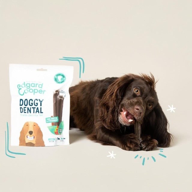Edgard Cooper strawberry mint medium dog dental sticks - British product