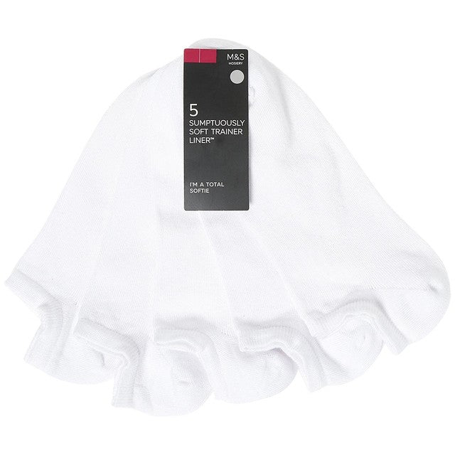 M&S trainer liners socks white sizes 3-5, imported from the UK